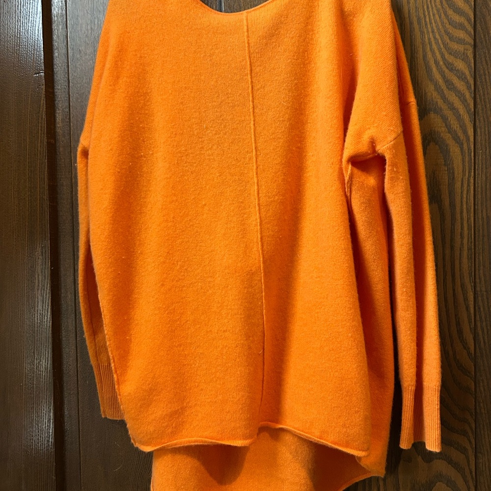Anthropologie Vibrant Orange Crew Neck Sweater